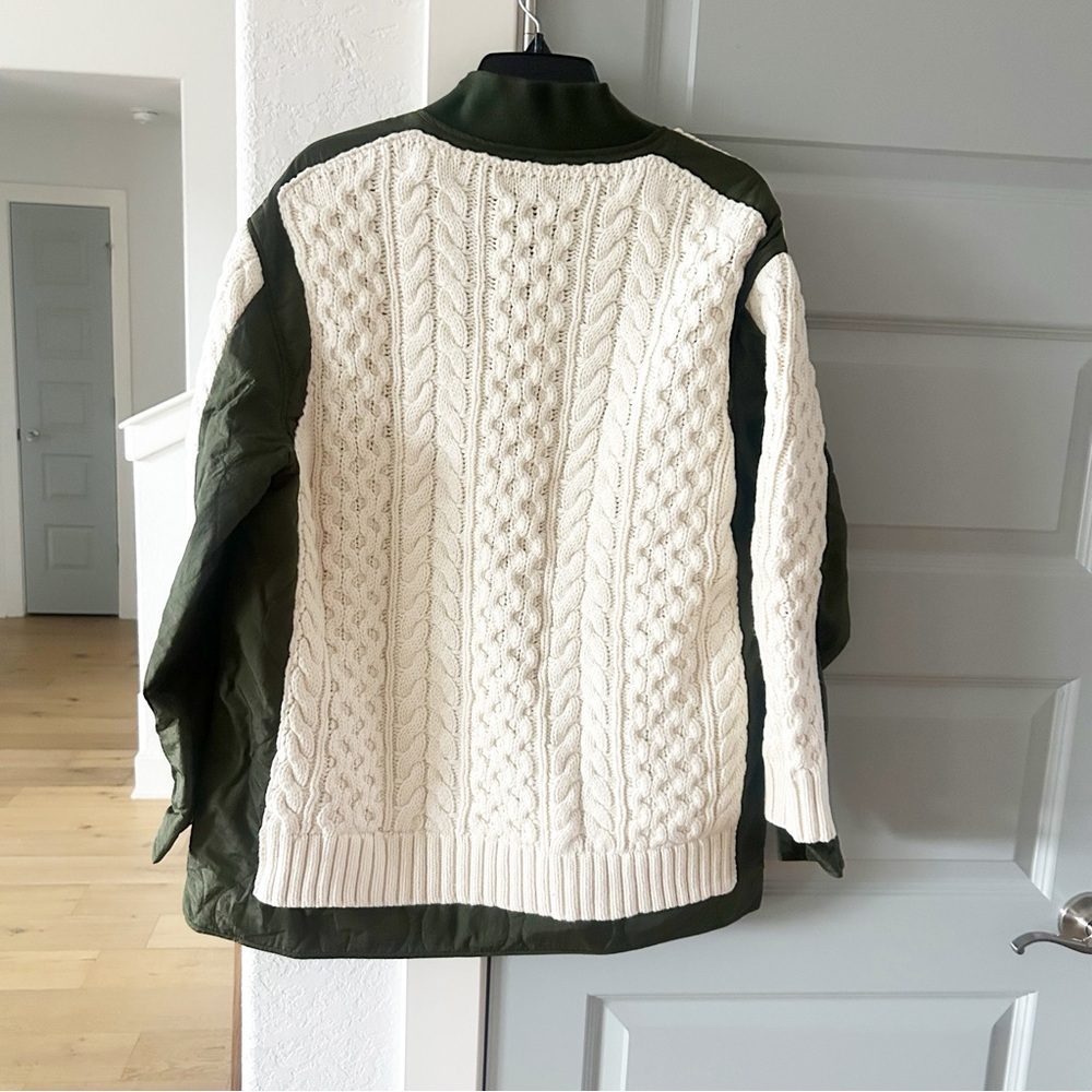 NWT Rag & Bone Winnie Mixed Media Cable Knit Sweater Jacket - Picture 7 of 7